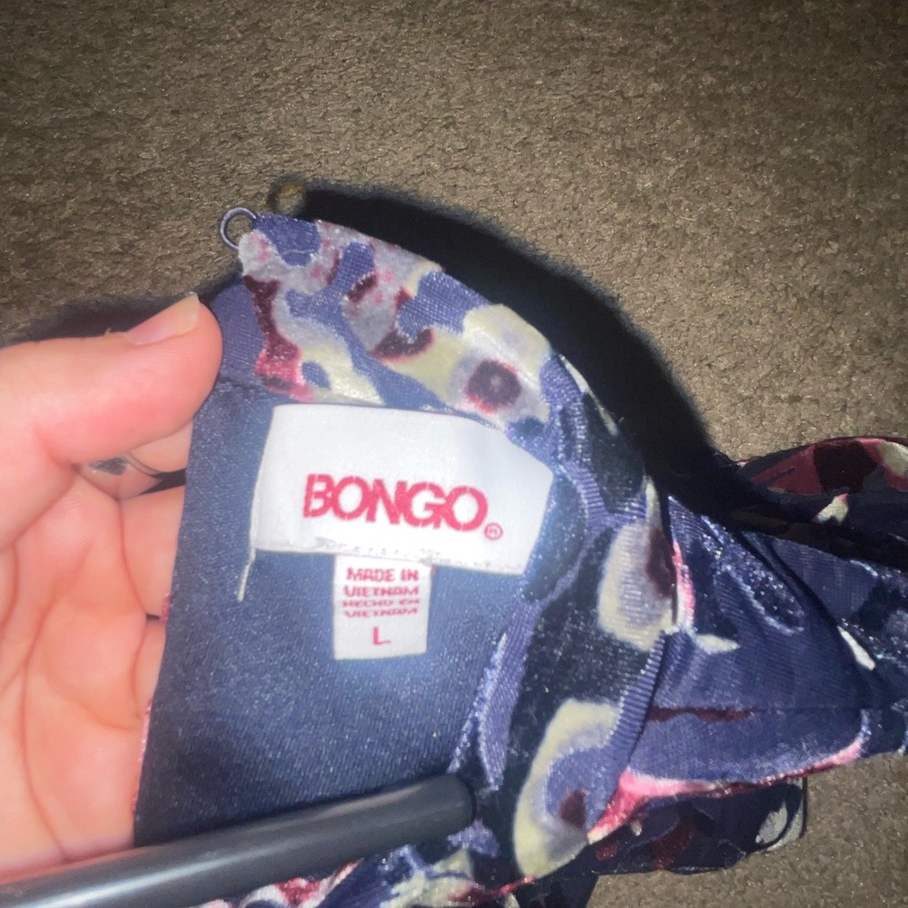 BONGO Navy and Pink Patterned Dress
